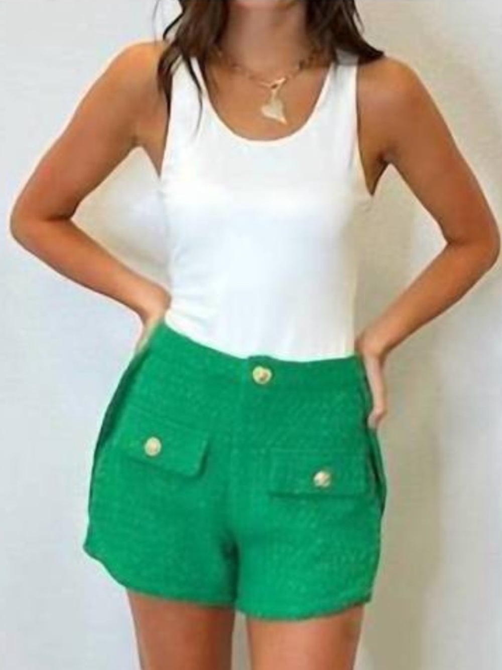 Buddy Love Mae Shorts in Green - Size Medium